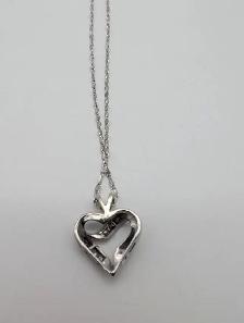 (B9412) Necklace w/Pendant White Gold 10K 4.3 grams 17' - Photo 3