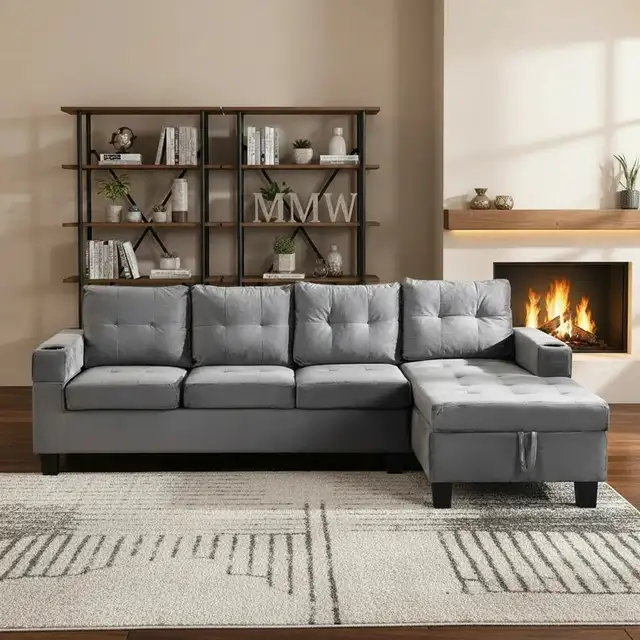 Brand New 4-Seater L-Shaped Sectional Sofa with Storage $599
