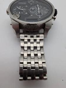 (B4850) Diesel DZ7221 Mr Daddy 4 Time Zone Watch 9.5' Steel B... - Photo 5