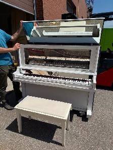 Unique Custom White Upright Piano – Pan Am Games Piece - Photo 3
