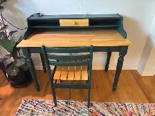 Solidwood desk with 3 drawers & matching chair.