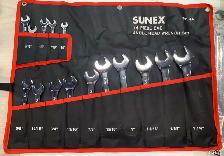 Sunex 9914R14 PC. FULL POLISH SAE ANGLE HEAD WRENCH SET