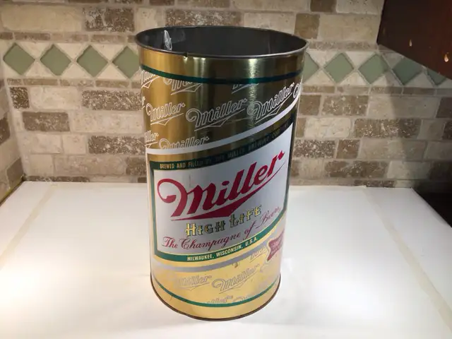 Vintage Miller High Life garbage/waste paper can- 70’s