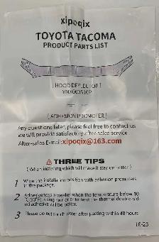 xipoqix Hood Deflector Compatible with 16-23 Toyota Tacoma - Photo 3