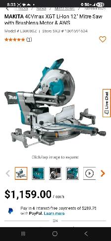 MAKITA 40V MAX XGT 12IN DOUBLE BEVEL SLIDING MITERSAW WITH STAND - Photo 2