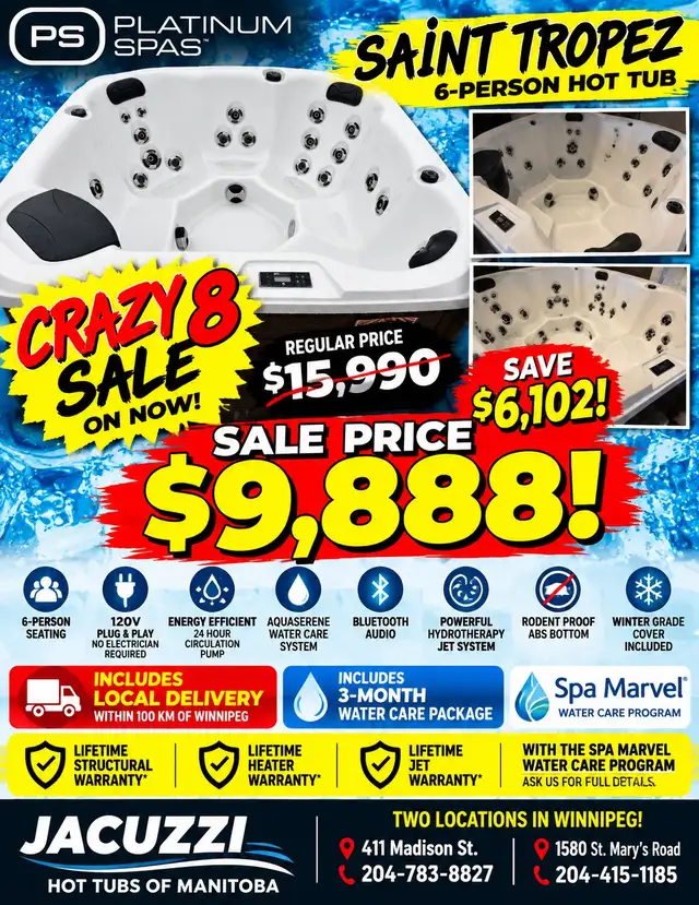 NEW 6 person hot tub with Stereo $9888