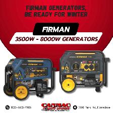 3500W - 8000W FIRMAN Generators in stock at Canmac!