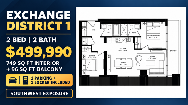 Exchange1 Condo Assignment | 2Bed2Bath | $499K | Parking Locker