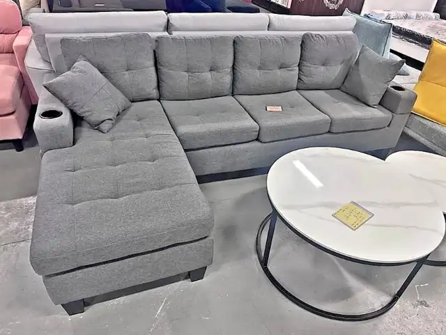 Spacious Charcoal 4 Seater L-Shaped Sofa With Free Shipping