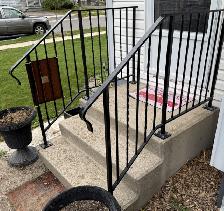 Cement Front Steps with Metal Railings - Photo 2