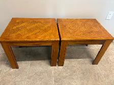 2 wooden end tables