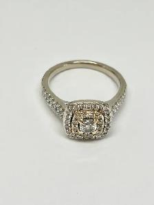 14K Two-Tone Diamond Double-Halo Ring - Photo 2
