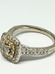 14K Two-Tone Diamond Double-Halo Ring - Photo 4