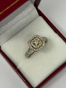14K Two-Tone Diamond Double-Halo Ring - Photo 5