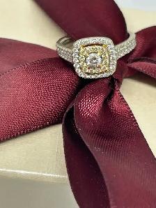 14K Two-Tone Diamond Double-Halo Ring - Photo 6