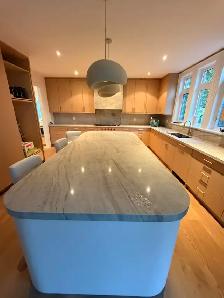 Custom Taj Mahal Quartz Installation