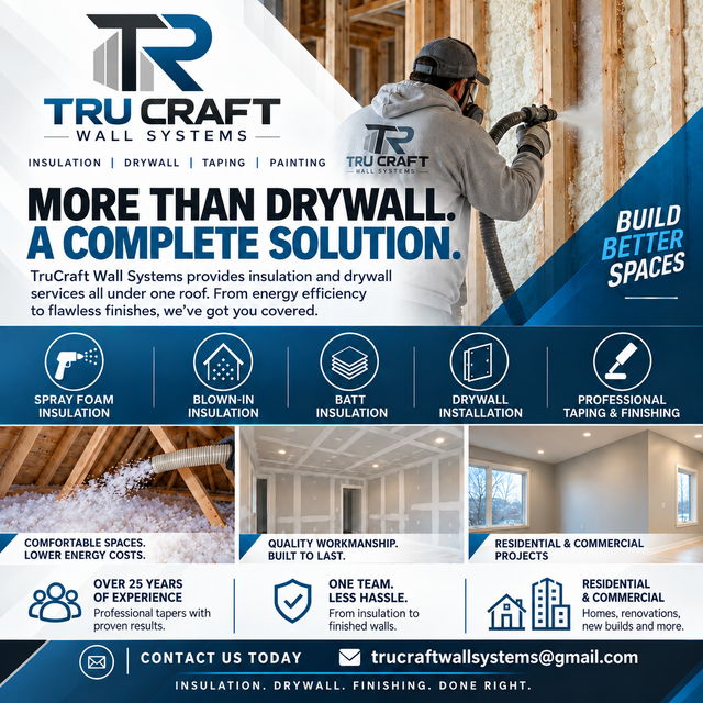 TruCraft Wall Systems Insulation and Drywall Services