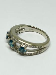 14k W/G Blue Diamond Ring - Photo 3