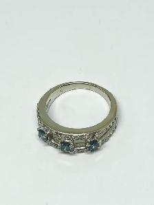 14k W/G Blue Diamond Ring - Photo 4