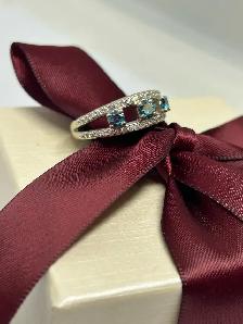 14k W/G Blue Diamond Ring - Photo 6