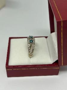 14k W/G Blue Diamond Ring - Photo 8