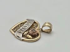 (B4609) Pendant 10kt Mixed Gold 1.30 grams Heart, MOM - Photo 2