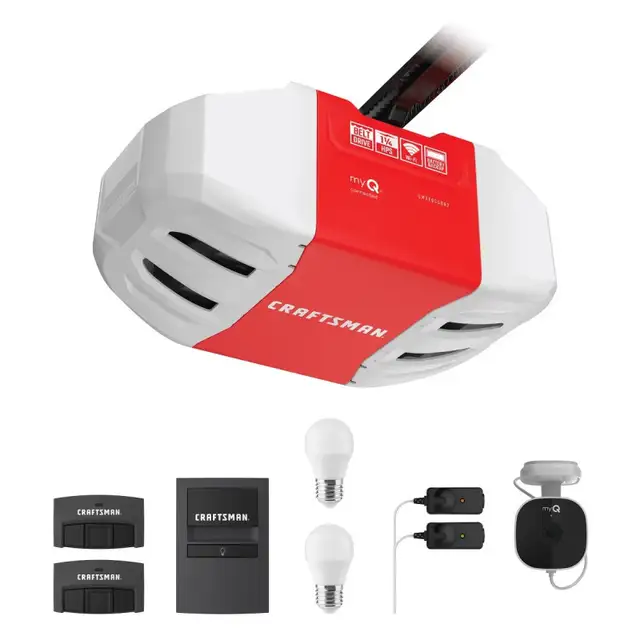 Craftsman 1-1/4HP Smart Garage Door Opener, Battery Backup and C