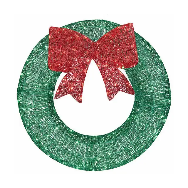 Wreath With LED Lights 36'