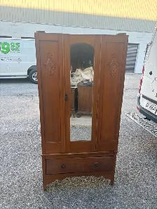 Free delivery antique Vintage Wooden Armoire with Mirror