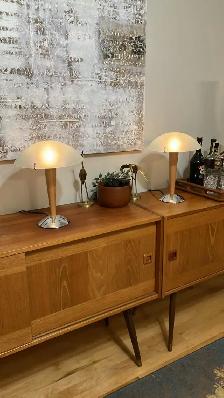 Mid century modern. Vintage. 2 lampes IKEA KVINTOL / Buffet TEAK