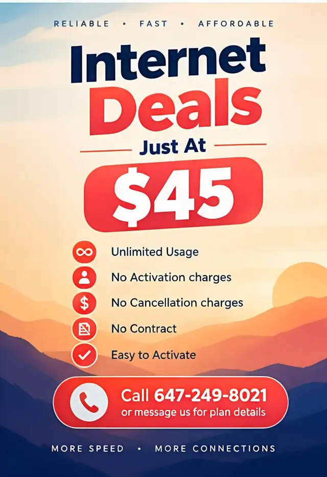 Internet Service Starting at $45