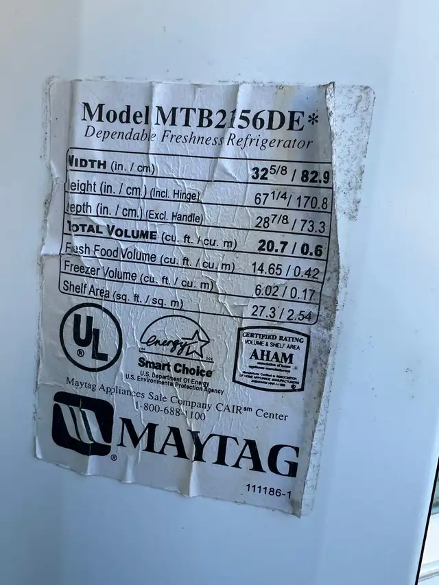 Maytag Fridge interal parts for sale.