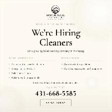 Hiring Cleaners – Winnipeg – Flexible Work