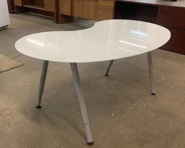 IKEA GALANT kidney/bean-shaped glass desk