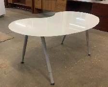 IKEA GALANT kidney/bean-shaped glass desk