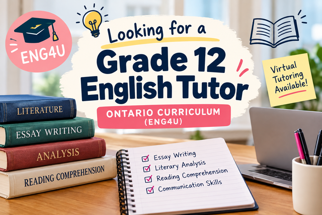 Looking for a Grade 12 English Tutor – for a high school stud