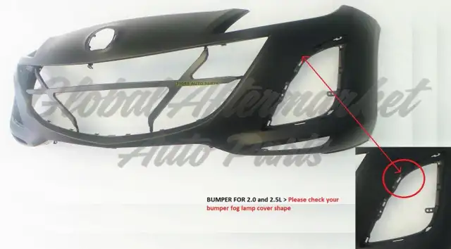Mazda 3 2010-2011 Bumper Front 2.5/2.0l Primed W/Flush Edge