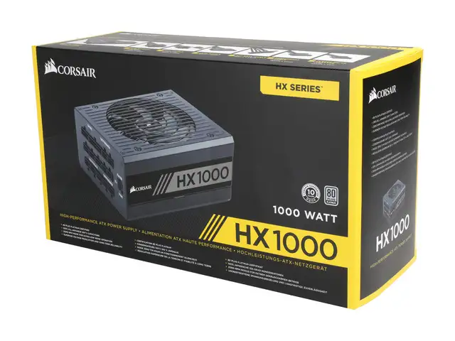 Corsair (HX1000) - 1000W (80  Platinum) - Full Modular - Power