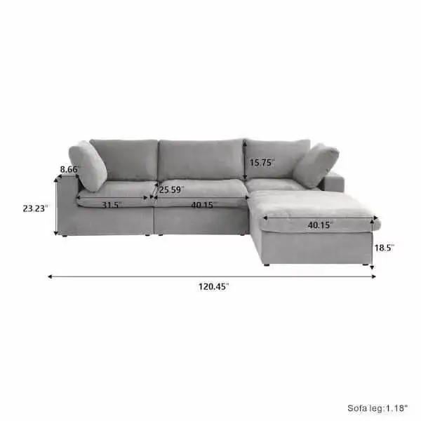 Brand New Modern L-Shaped Cloud Sectional Sofa Special $899