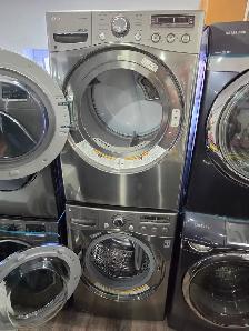 LG 27' Graphite Stainless Steel FrontLoad Stackable Washer Dryer - Photo 8