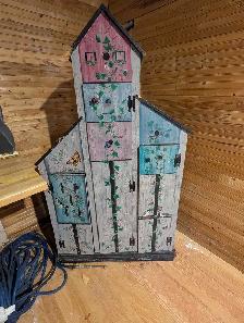 hand painted storage cabinet