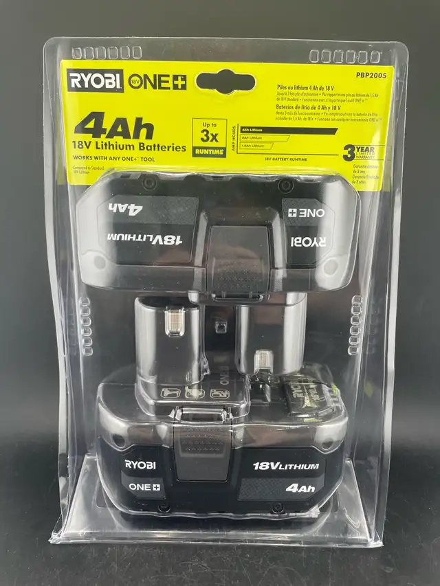 RYOBI ONE  4AH BATTERY 2PACK PBP005