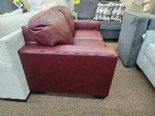 New Bolsena Garnett Leather Loveseat Reg. $1299 - Photo 4