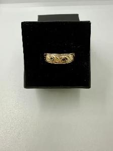 Women's/Men's 10K Etched Gold Band~Size 7.5