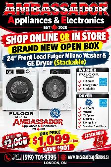 NEW 24" Front Load Fulgor Milano Washer & GE Dryer