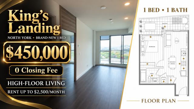 $450,000 | Brand-New 1 Bed at King’s Landing | $0 Closing Fee