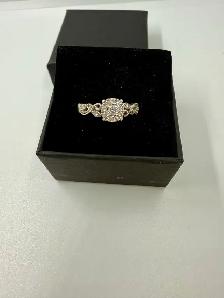 Women's 10K White Gold Engagement Ring Set~Size 7.5 - Photo 3