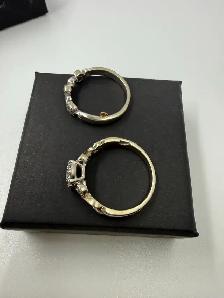 Women's 10K White Gold Engagement Ring Set~Size 7.5 - Photo 5