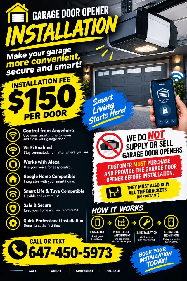 Garage door opener installation
