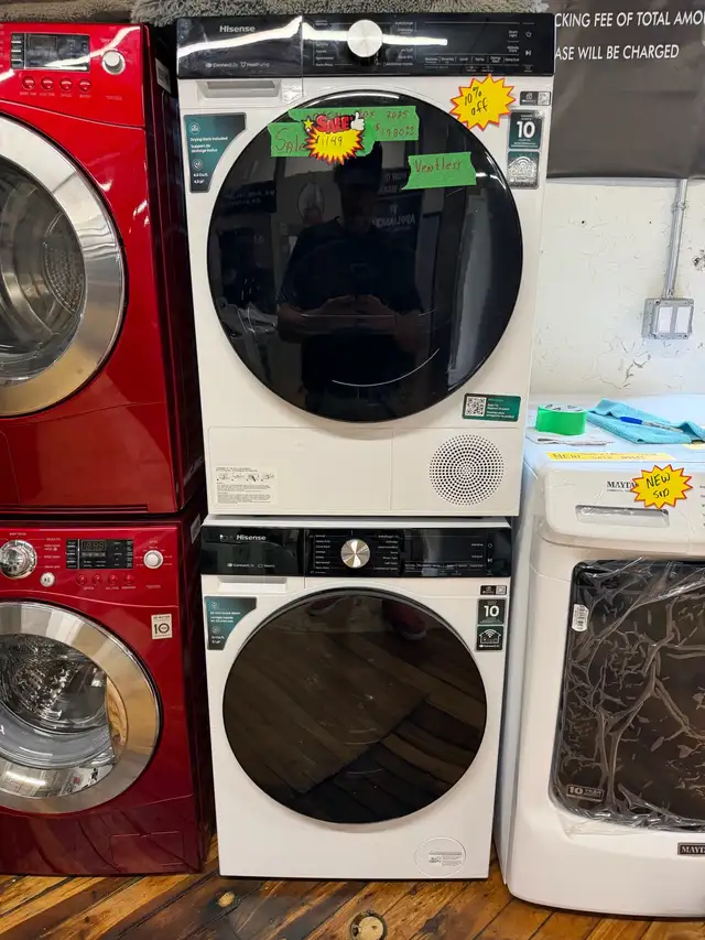 Hisense 24 inch washer and 24 inch ventless dryer, new